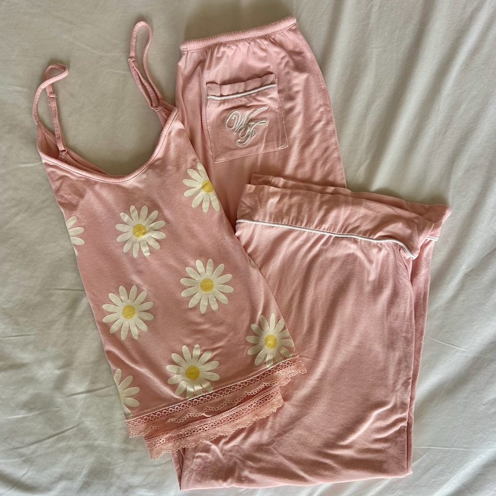 Wildfox Intimates | Women's Pajama Loungewear Set | Floral Pink | Small